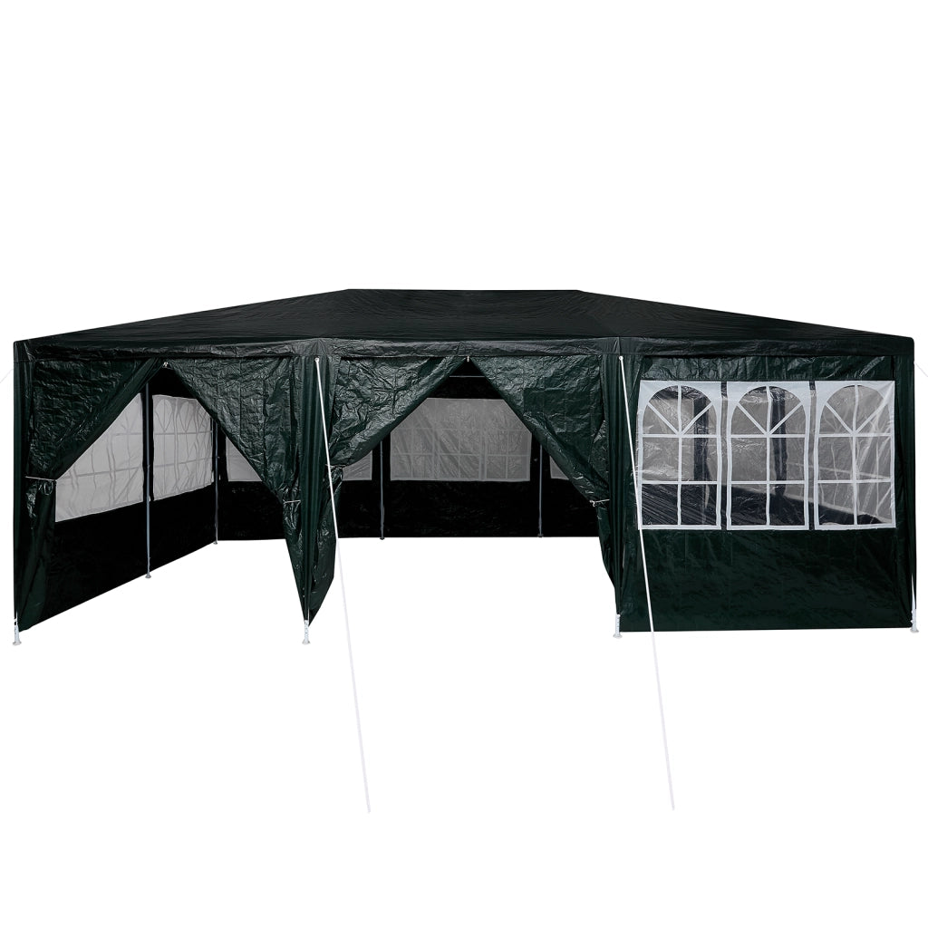 Tenda da Feste con 10 Pareti Verdi 6x4 m PE