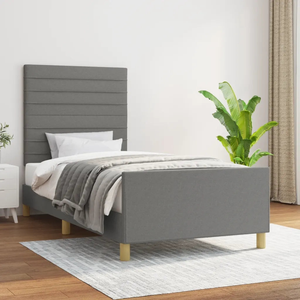 Giroletto senza Materasso Grigio Scuro 90x200 cm Tessuto