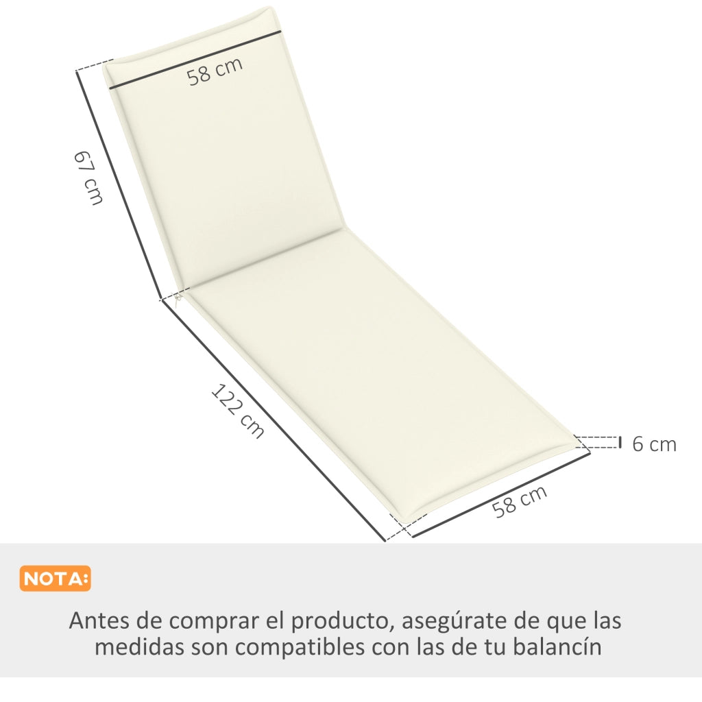 Cuscini per Divani da Giardino ¨C Zephmum ¨C 193x58x6 cm Crema