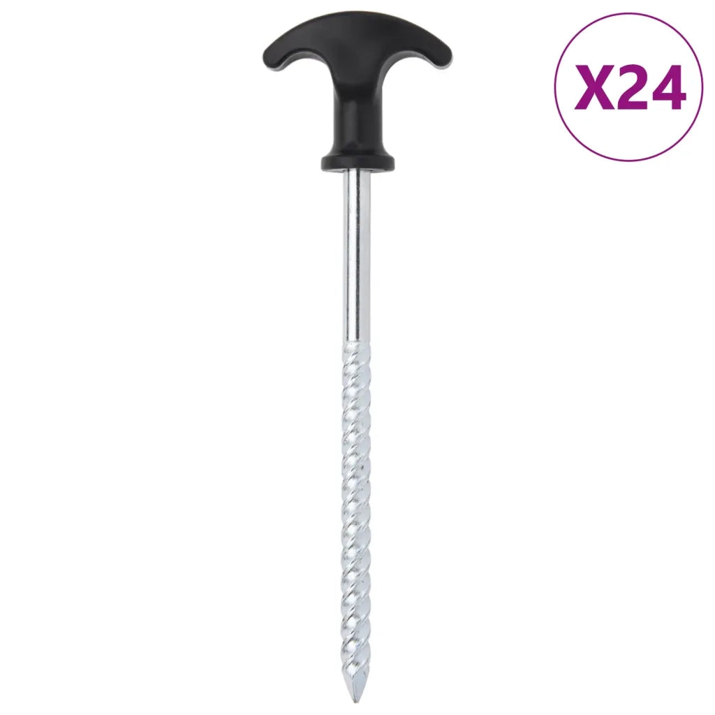 Picchetti per Tenda 24 pz 17 cm Ã˜7 mm in Acciaio Zincato