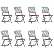 Sedie da Giardino Pieghevoli 8 pz con Cuscini Massello Acacia cod mxl 76263