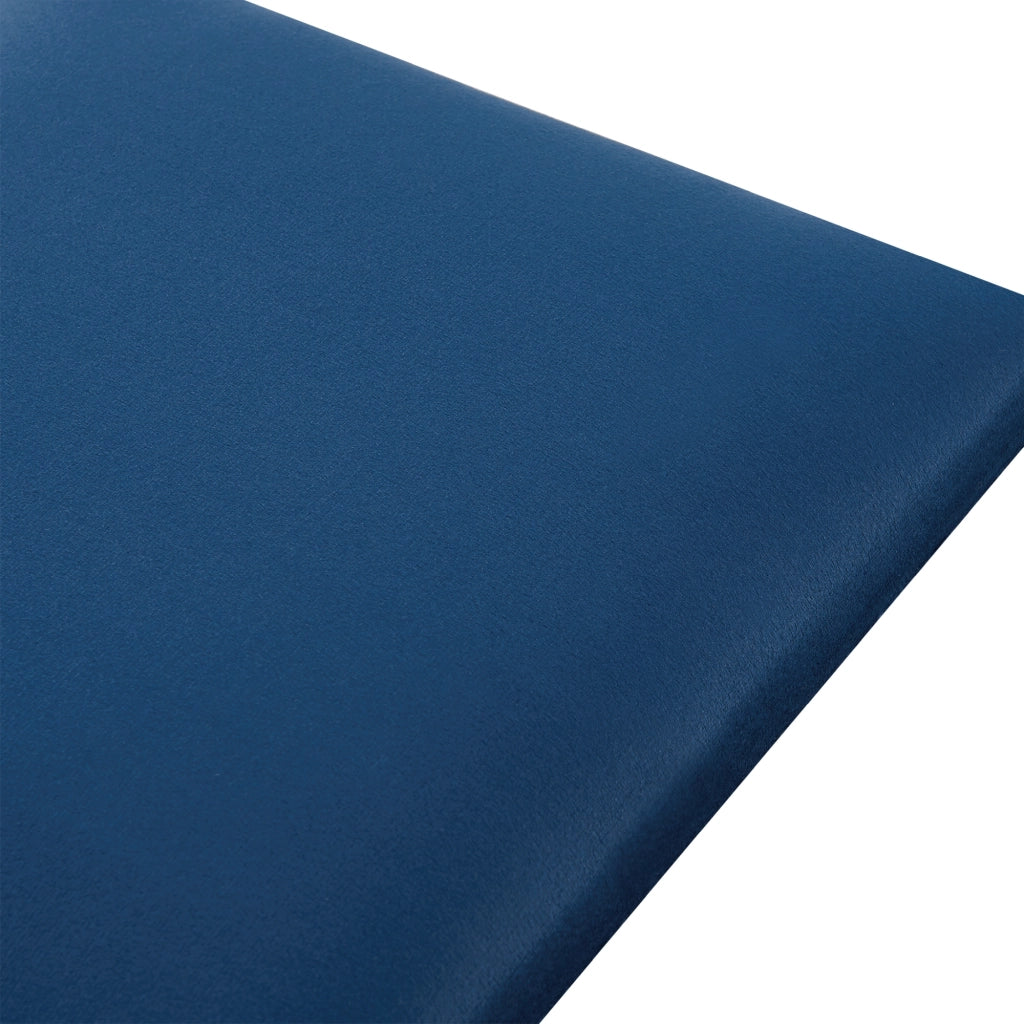 Set Carpino di 4 Pannelli Murali Imbottiti Rivestiti in Tessuto Velluto Blu Marino 30x30 cm [neu.haus]