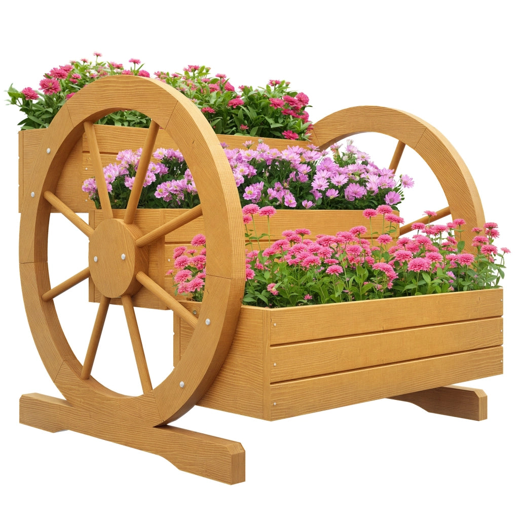 Hochbeet 3 Etagen Wagenrad ¨C zephmum ¨C 62x61x57 cm