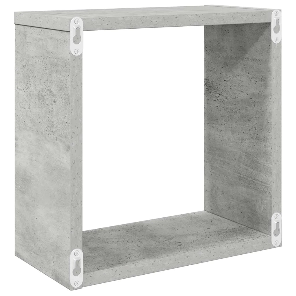 Mensole Parete a Cubo 4 pz Grigio Cemento 30x15x30 cm 807011