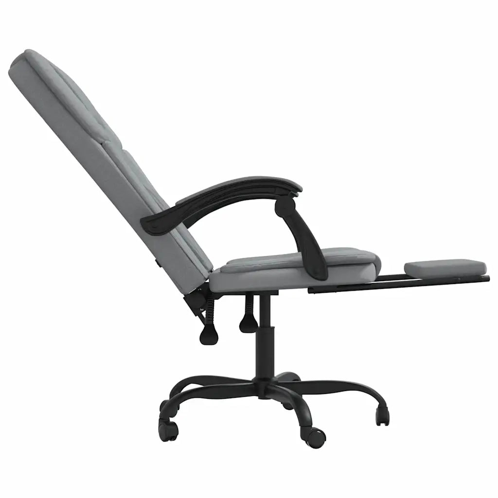 Sedia per studi-Poltrona da Ufficio Reclinabile Grigio Chiaro in Tessuto 990548