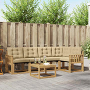 Set di divani da esterno con cuscino 6 pcs Bianco e Beige