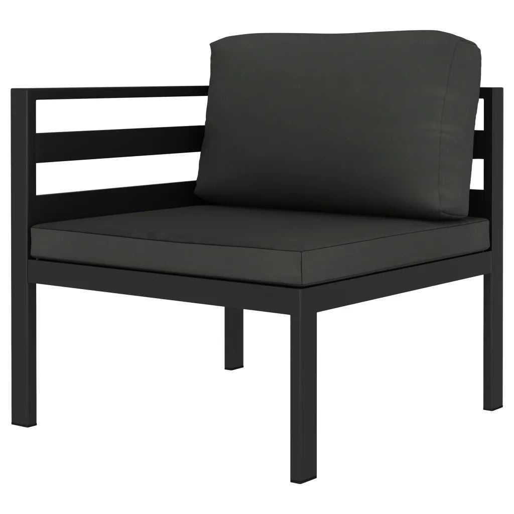 Set Divani da Giardino 2 pz | Set Salotto da Giardino con Cuscini in Alluminio Antracite