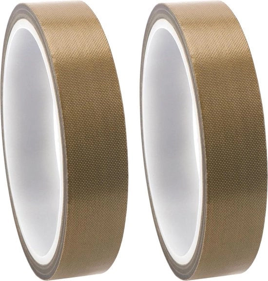 Tape di PTFE - Telaio a alta temperatura - Telaio in vetro - Adesivo per vetro - Adesivo per sigillatore a vuoto - Sigillatore manuale - 19mm x 10m nastro di PTFE