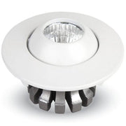 Trade Shop - Faretto 3w Orientabile Tondo Da Incasso Bianco Lucido Con Alette Per Cartongesso -