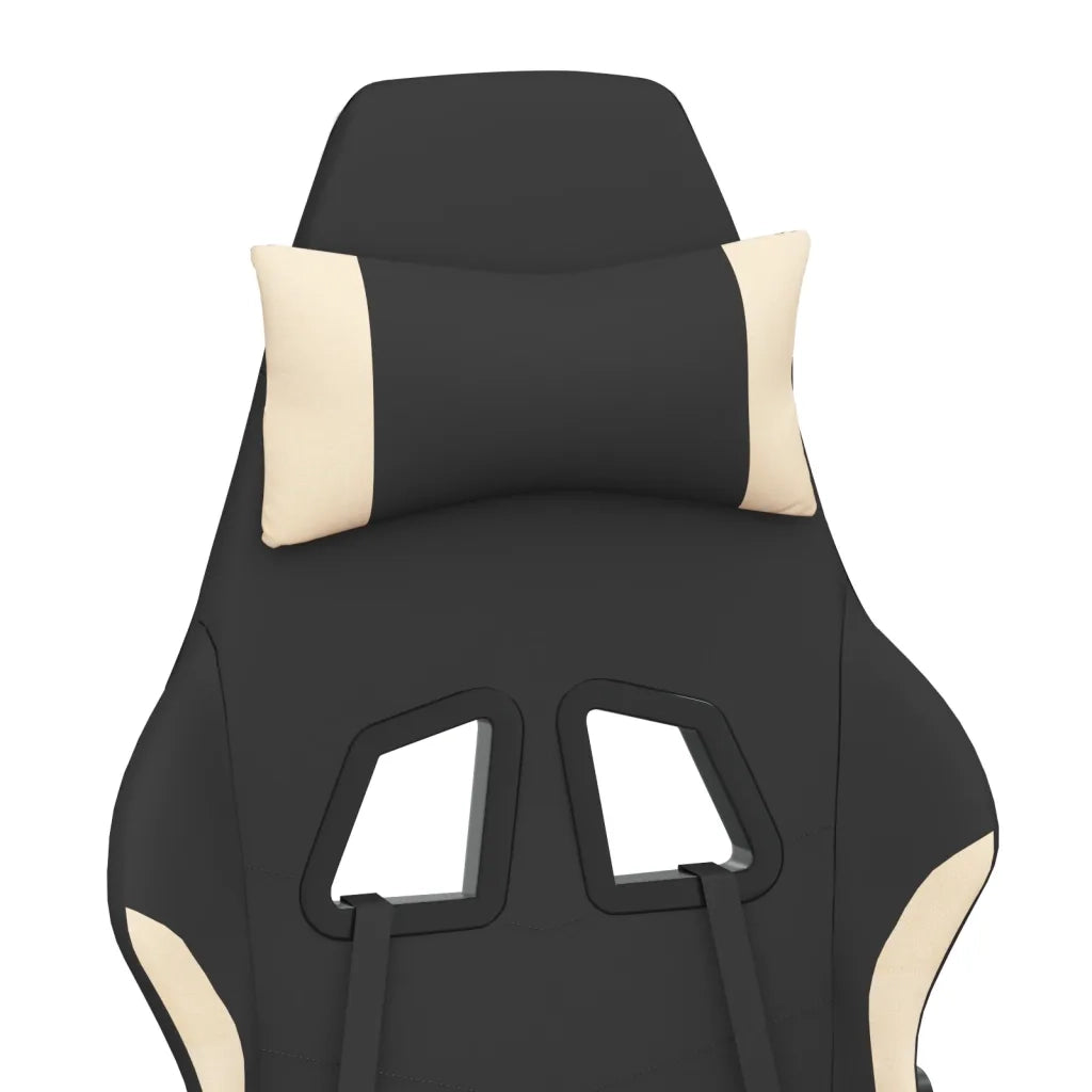 vidaXL Sedia da Gaming Nero e Crema in Tessuto