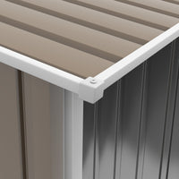 Casetta Porta Attrezzi con Tetto Inclinato e Serratura 100x103x160 cm in Acciaio Zincato Marrone