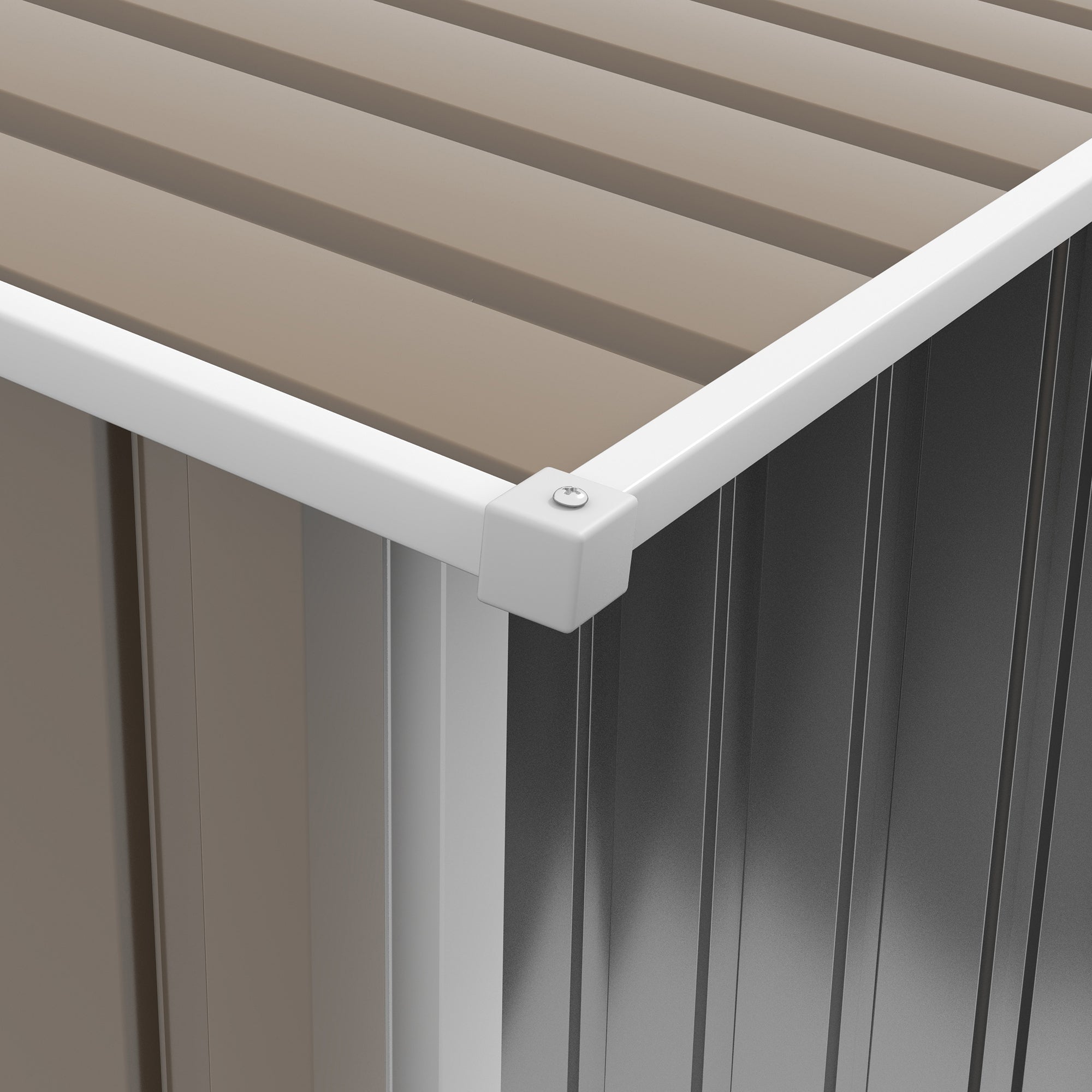 Casetta Porta Attrezzi con Tetto Inclinato e Serratura 100x103x160 cm in Acciaio Zincato Marrone