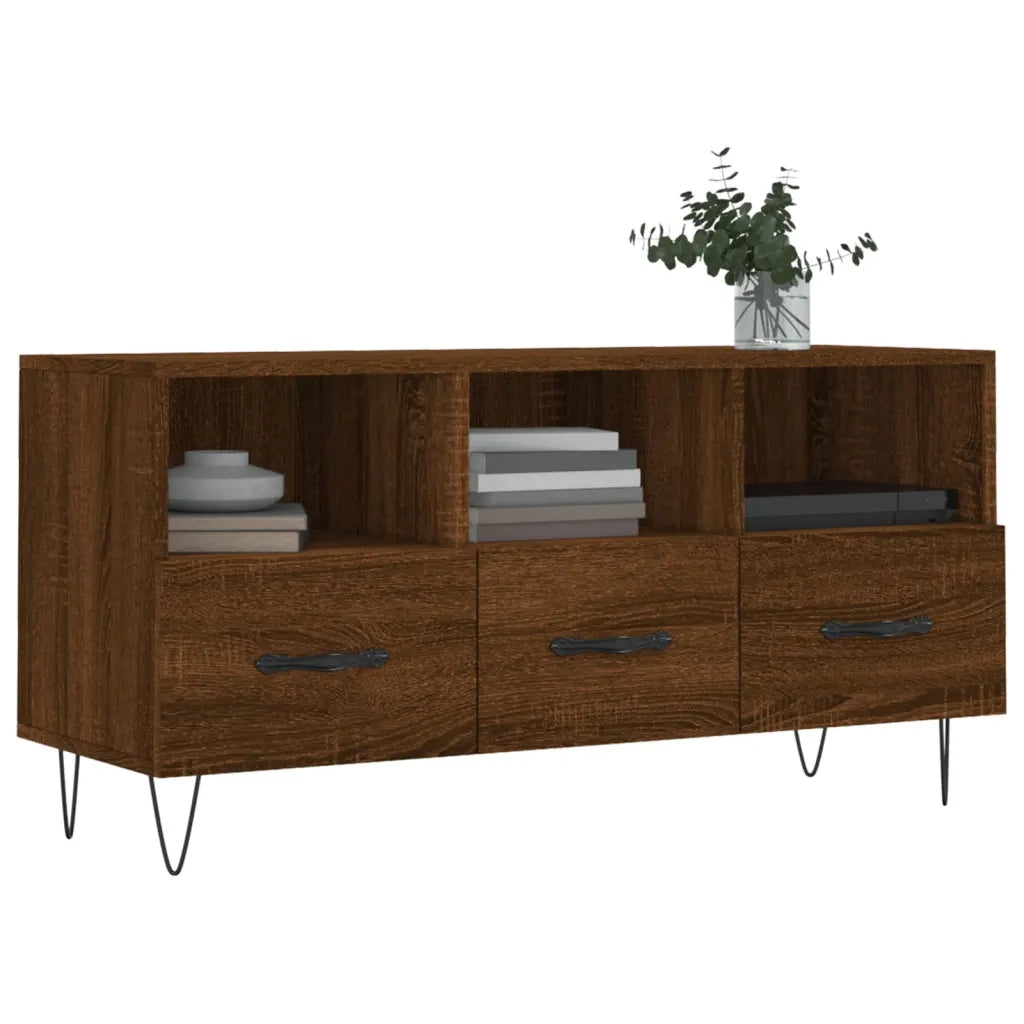 Mobile TV Rovere Marrone 102x36x50 cm in Legno Multistratocod mxl 128790