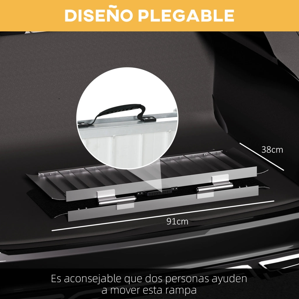 Rampa Pieghevole per Sedie a Rotelle ¨C Zephmum ¨C Lega di Alluminio 91 cm Nero 272 kg