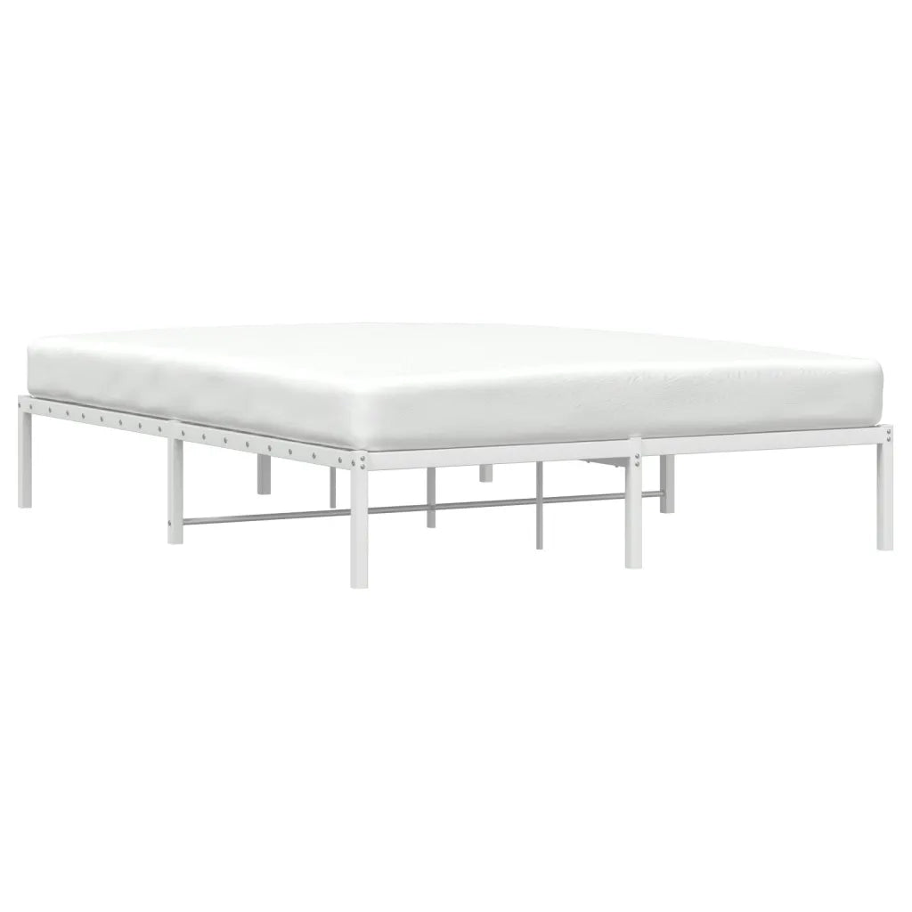Letto matrimoniale | Letto per adulti | Giroletto in Metallo Bianco 150x200 cm