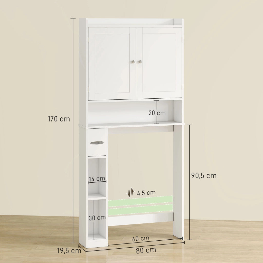 Mobile Bagno 2 Ante 80x19.5x170cm ¨C zephmum ¨C Bianco