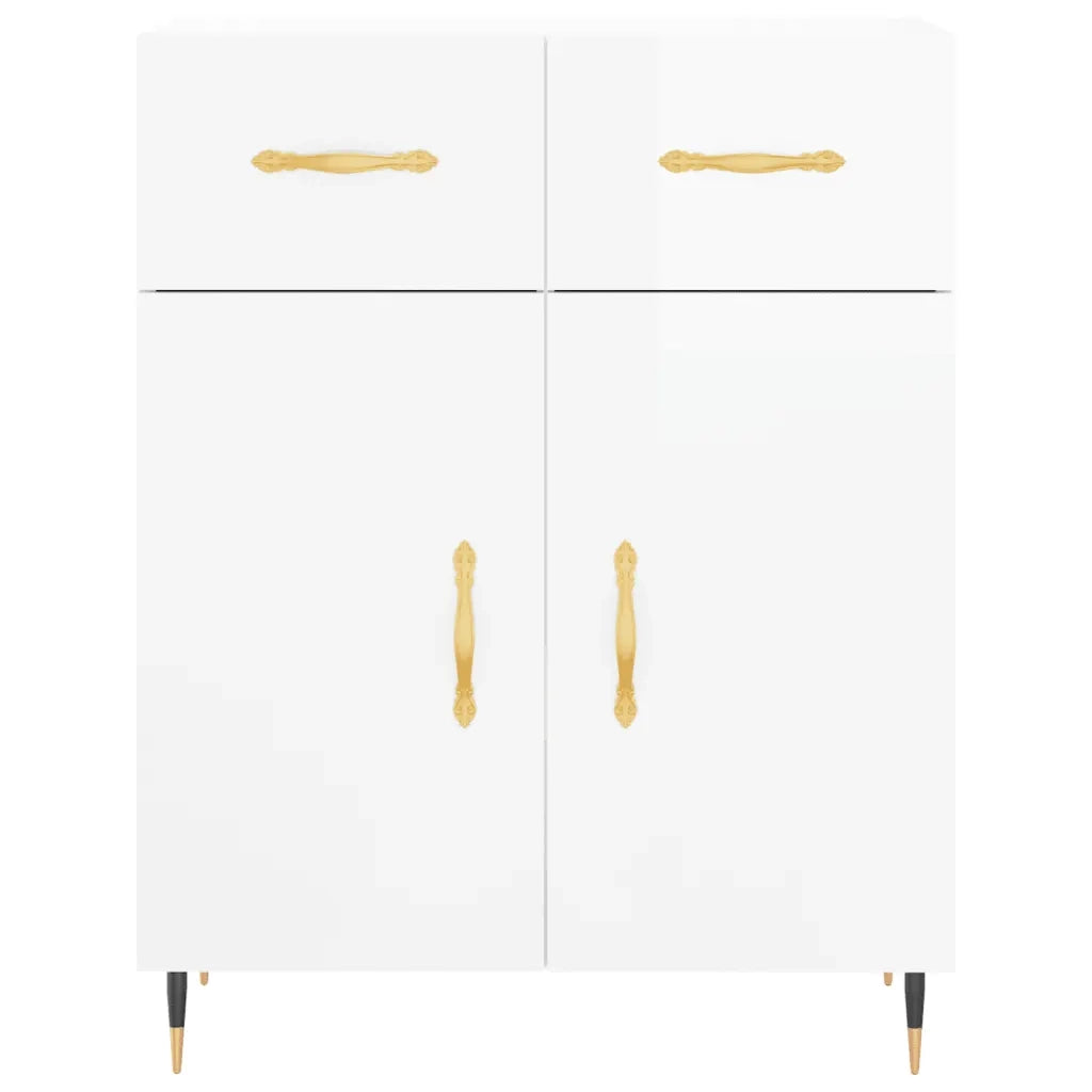 Credenza 69,5x34x90 cm in Legno Multistrato Bianco Lucido 827958