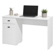 Porven, Scrivania un Cassetto, 140x50x77h cm Bianco Opaco