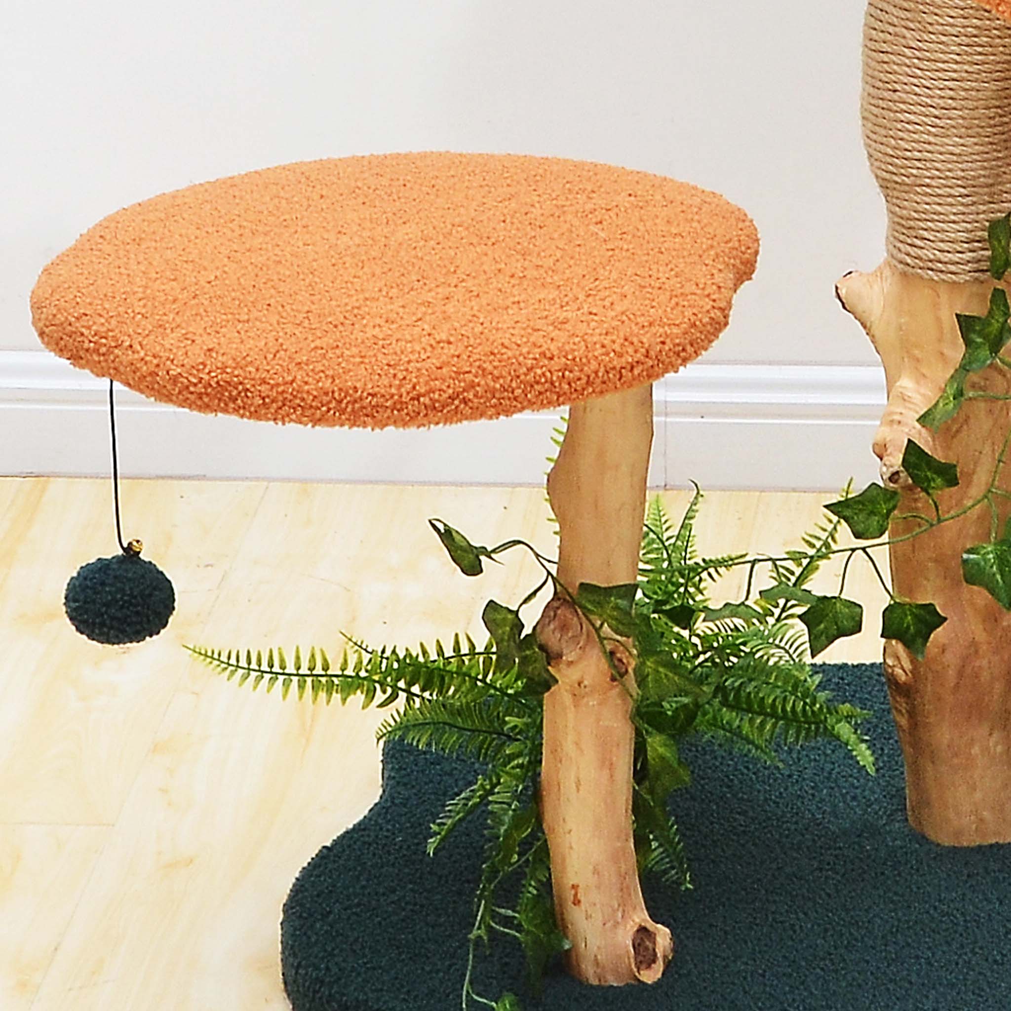 Fudajo Albero tiragraffi con effetto pianta 135 cm pelliccia e legno pero