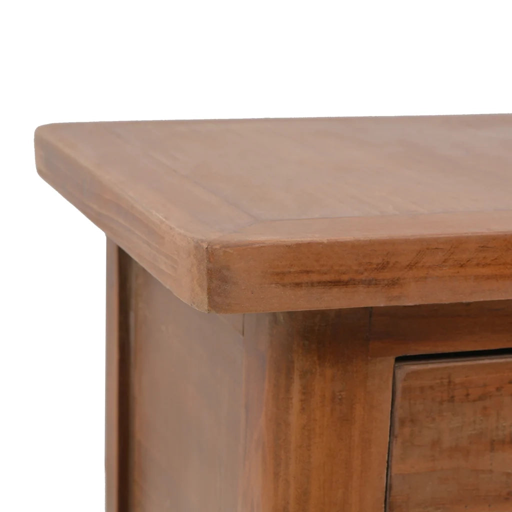 Comodino in Legno Massello di Abete 40x29x68 cm Marrone 246123
