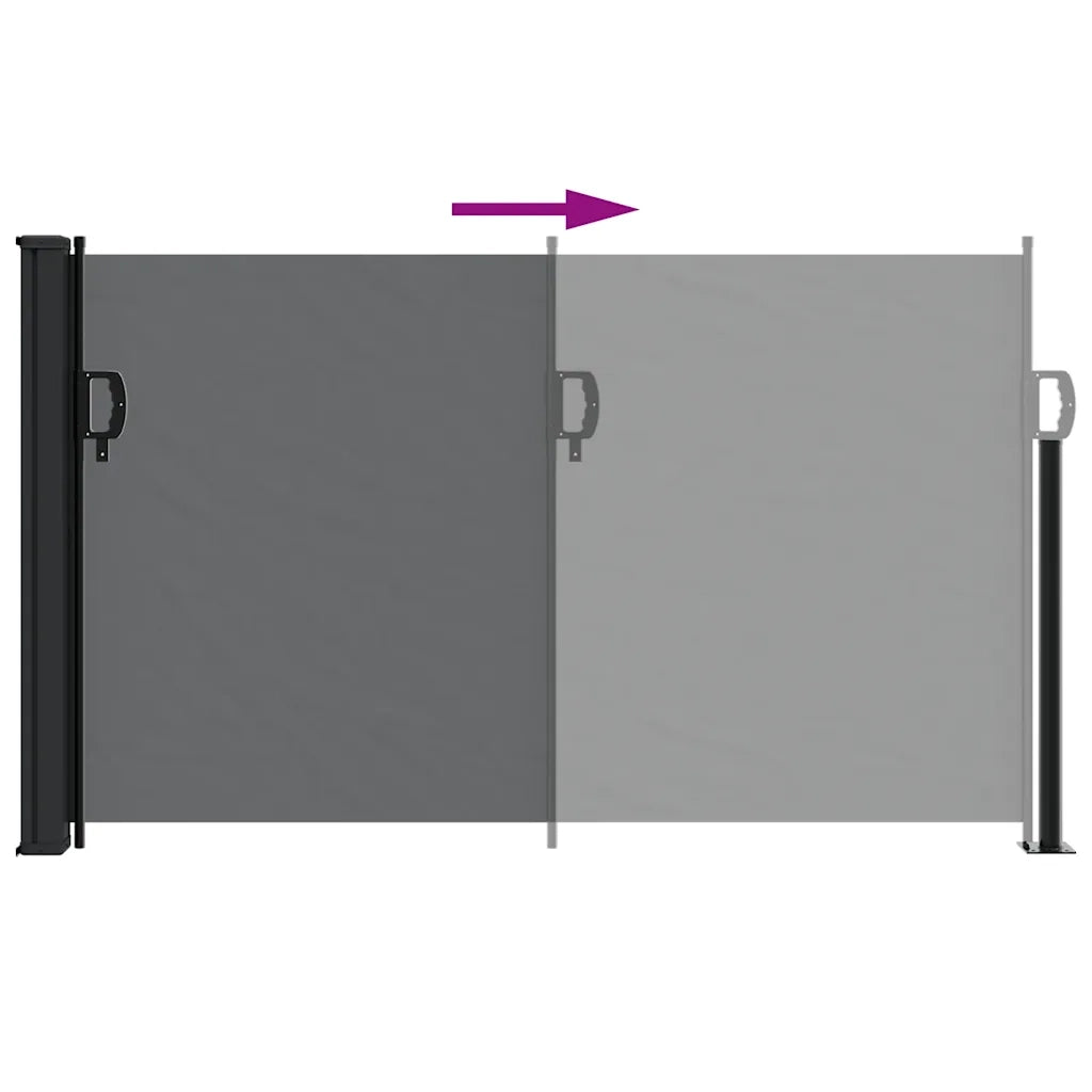 vidaXL Tenda da Sole Laterale Retrattile Nera 120x600 cm