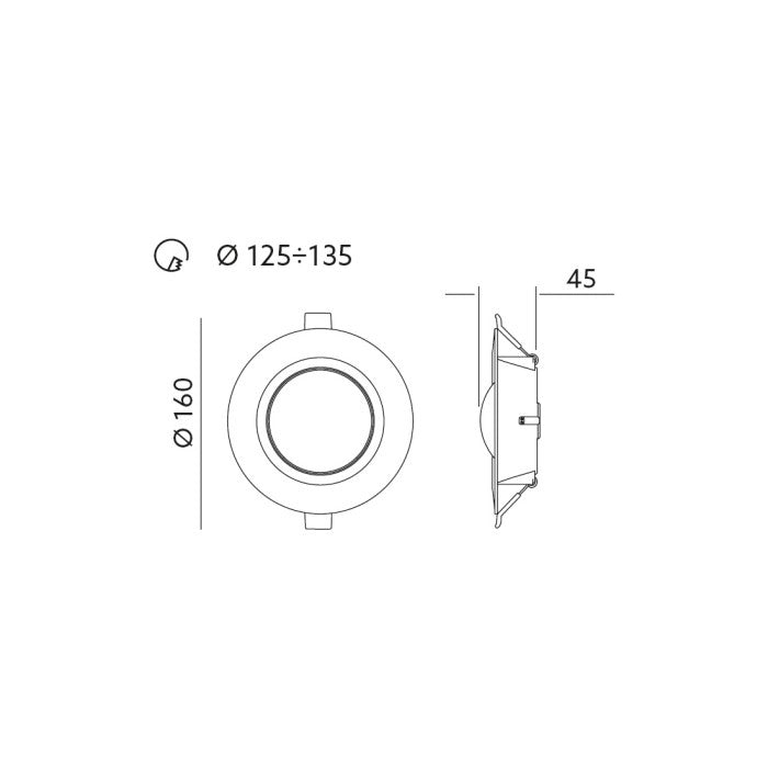 Faretto incasso tondo Ø16 9W 4000K bianco IP40 Kobi