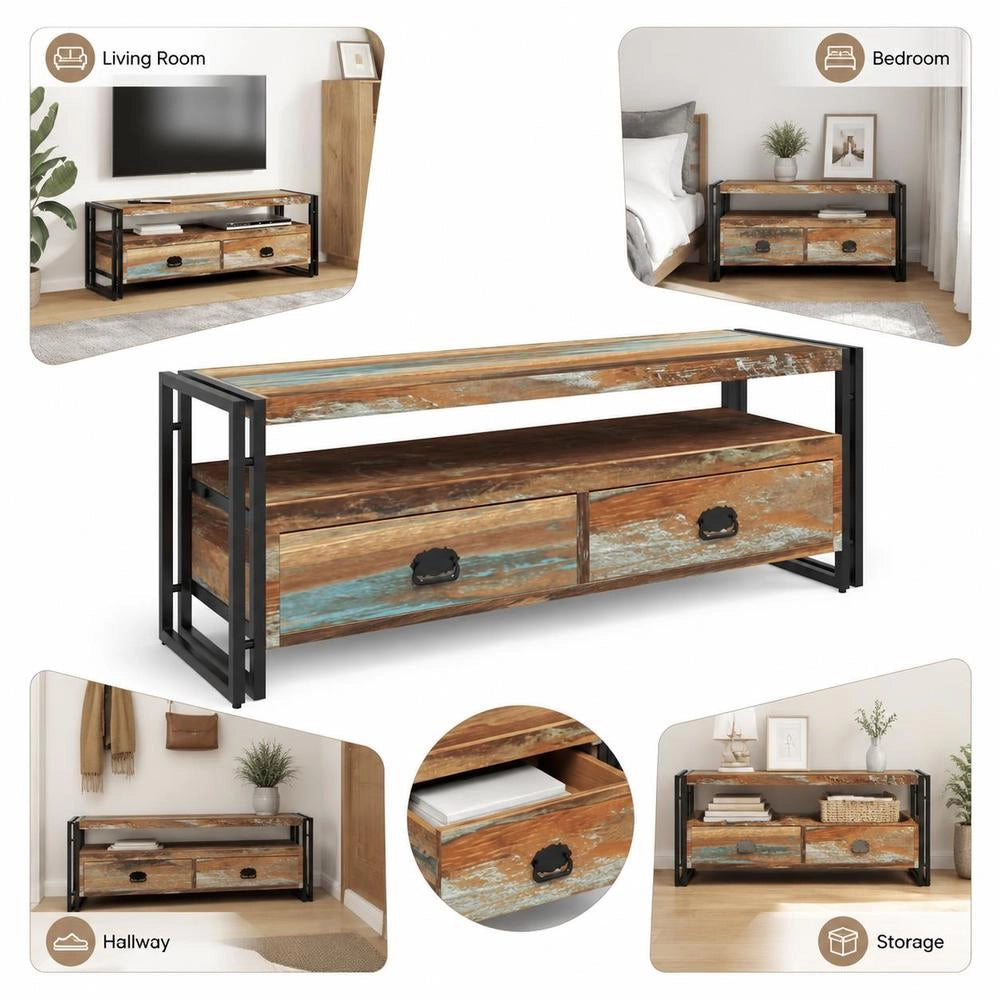 TV Cabinet Made Of Solid Reclaimed Wood