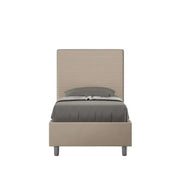 Letto singolo contenitore imbottito 80x200 similpelle tortora Focus