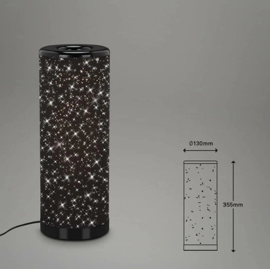 Lampada da tavolo a LED cielo stellato cm 35x12 5W colore nero/cromo