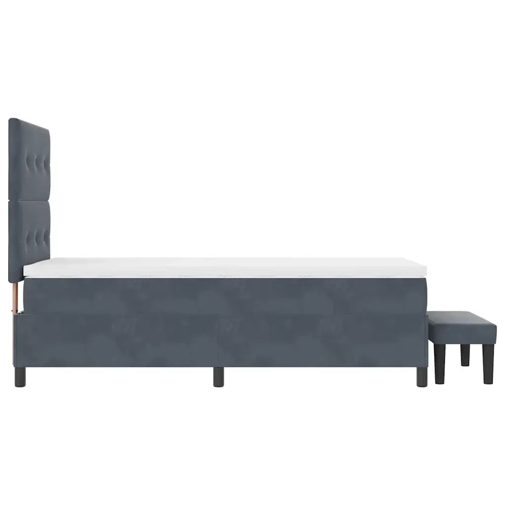 Letto a molle con testiera Grigio scuro 190 x 90 cm Velluto 3344481