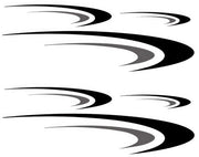 Sticker per grafico a strisce - Decali in vinile per auto - Set di 6 stampe - Sticker grandi per camper e rimorchi - 104 cm x 19 cm - Adatto per la decorazione esterna - Sticker per auto