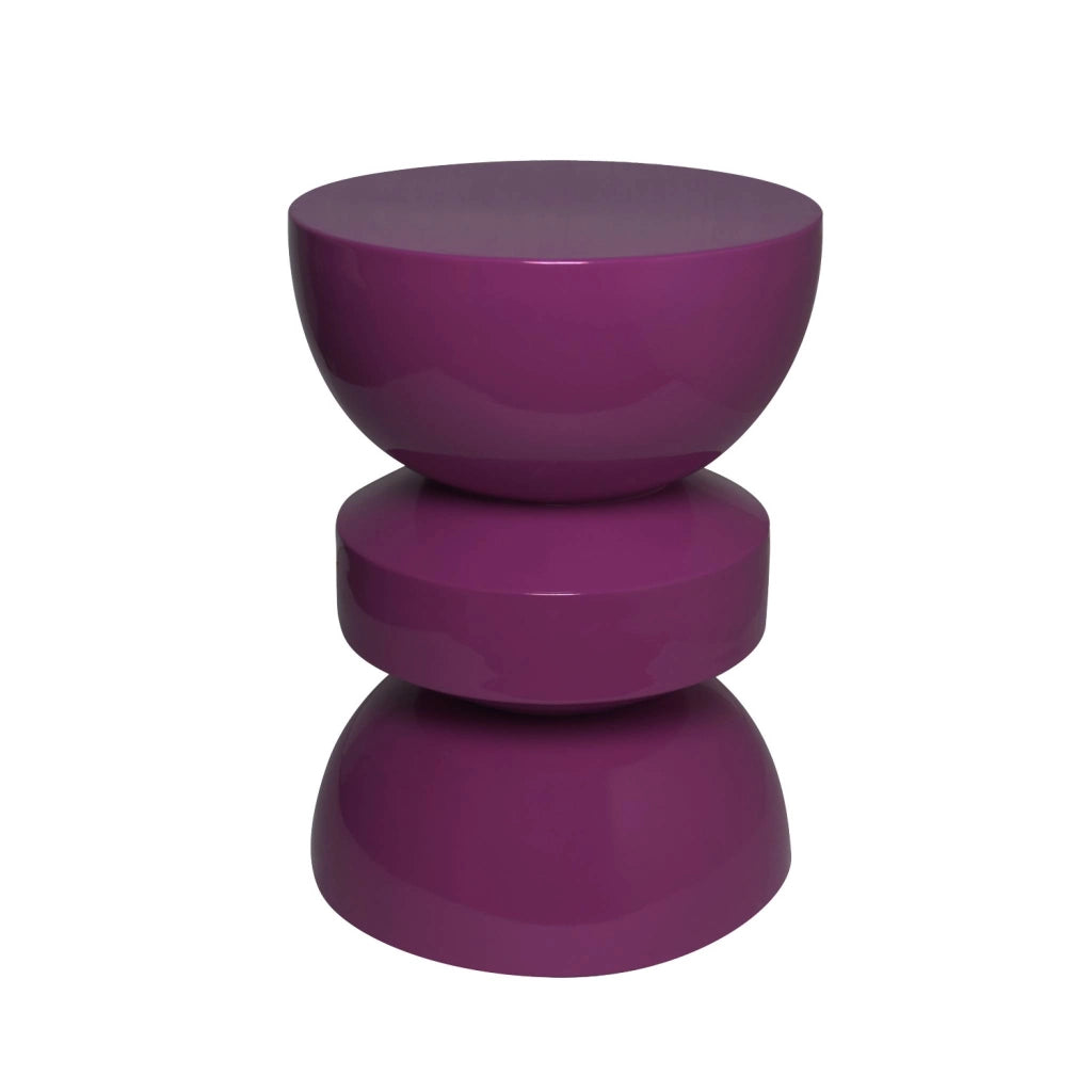 Tavolo d'appoggio in metallo effetto glassy, 44,5cm, viola