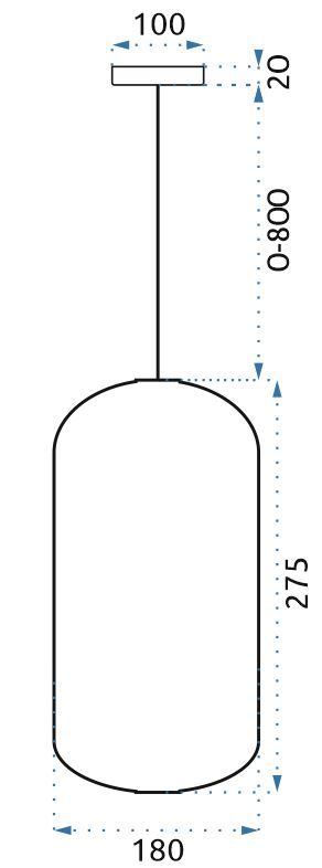 Lampada Led Da Soffitto Pensile Di Vetro Blu App443-cp