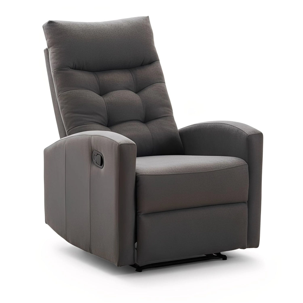 Marvin Poltrona Relax Reclinabile Manuale con Poggiapiedi Solena, Schienale Regolabile Seduta Ergonomica in Tessu Grigio
