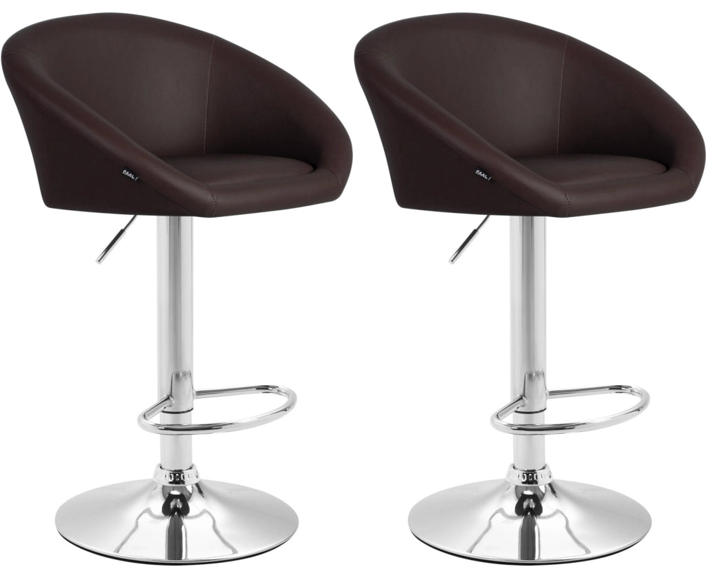 Set 2x Sgabelli Lounge Miami V2 in similpelle marrone