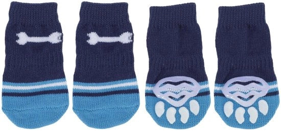 Set di protezione per zampe di cane antiscivolo - Pannolino di protezione - Set da 4 pezzi - Dimensione L - Zampe di gomma in silicone - Cappuccio in poliestere a temperatura media