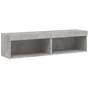 Set di 2 mobili porta TV a parete con luci LED 60 x 30 x 30 cm legno composito grigio cemento 02_0049382