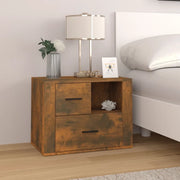 Comodino-Tavolino da notte Rovere Fumo 60x36x45 cm Legno Multistrato