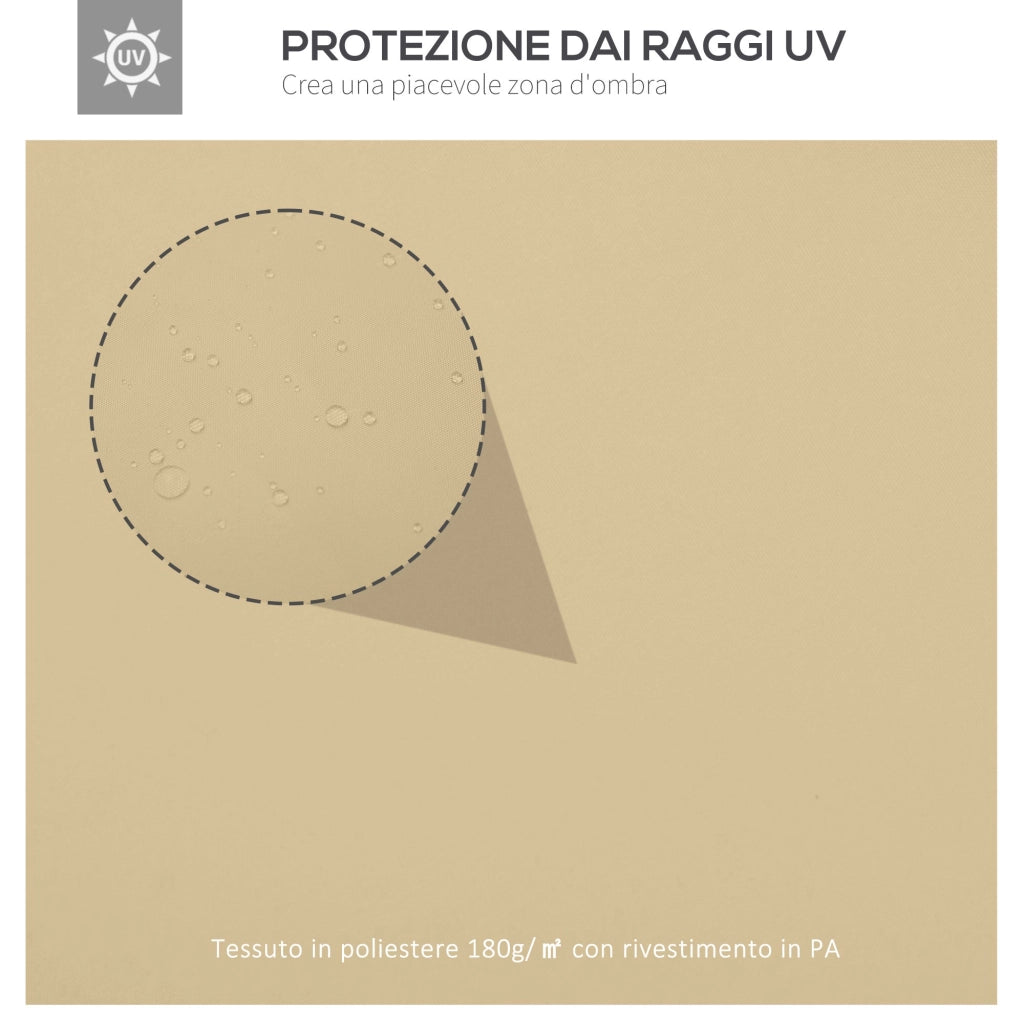 Tetto di Ricambio per Gazebo da Giardino a 2 Livelli 400x300 cm in Poliestere Anti UV Crema