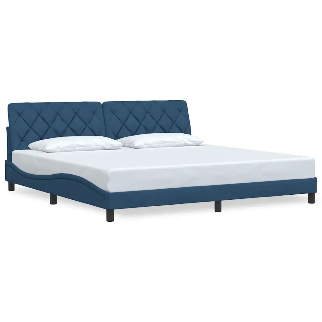 Giroletto senza Materasso Blu 200x200 cm in Tessuto
