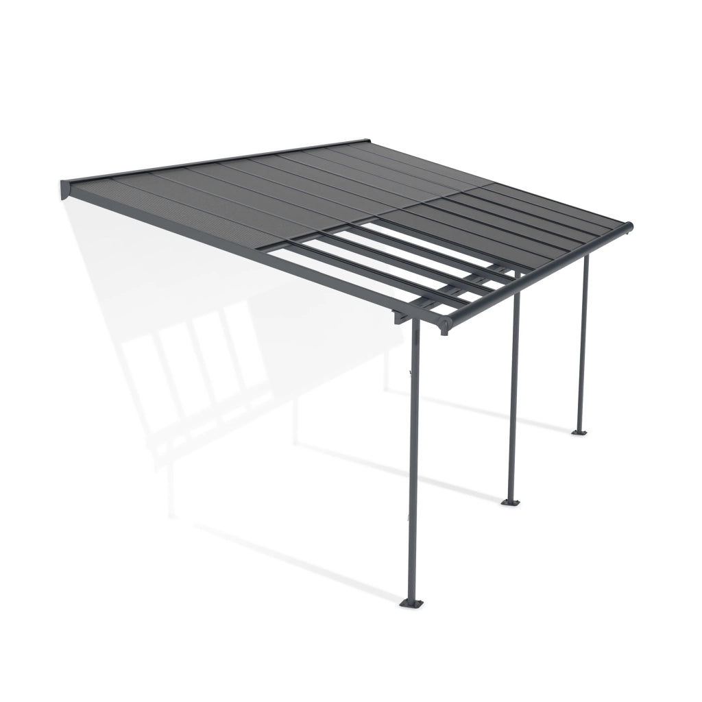 Canopia Sierra Cabrio Pergola Addossata in Alluminio 3X6.2 m Struttura grigia / Pannelli grigio opaco