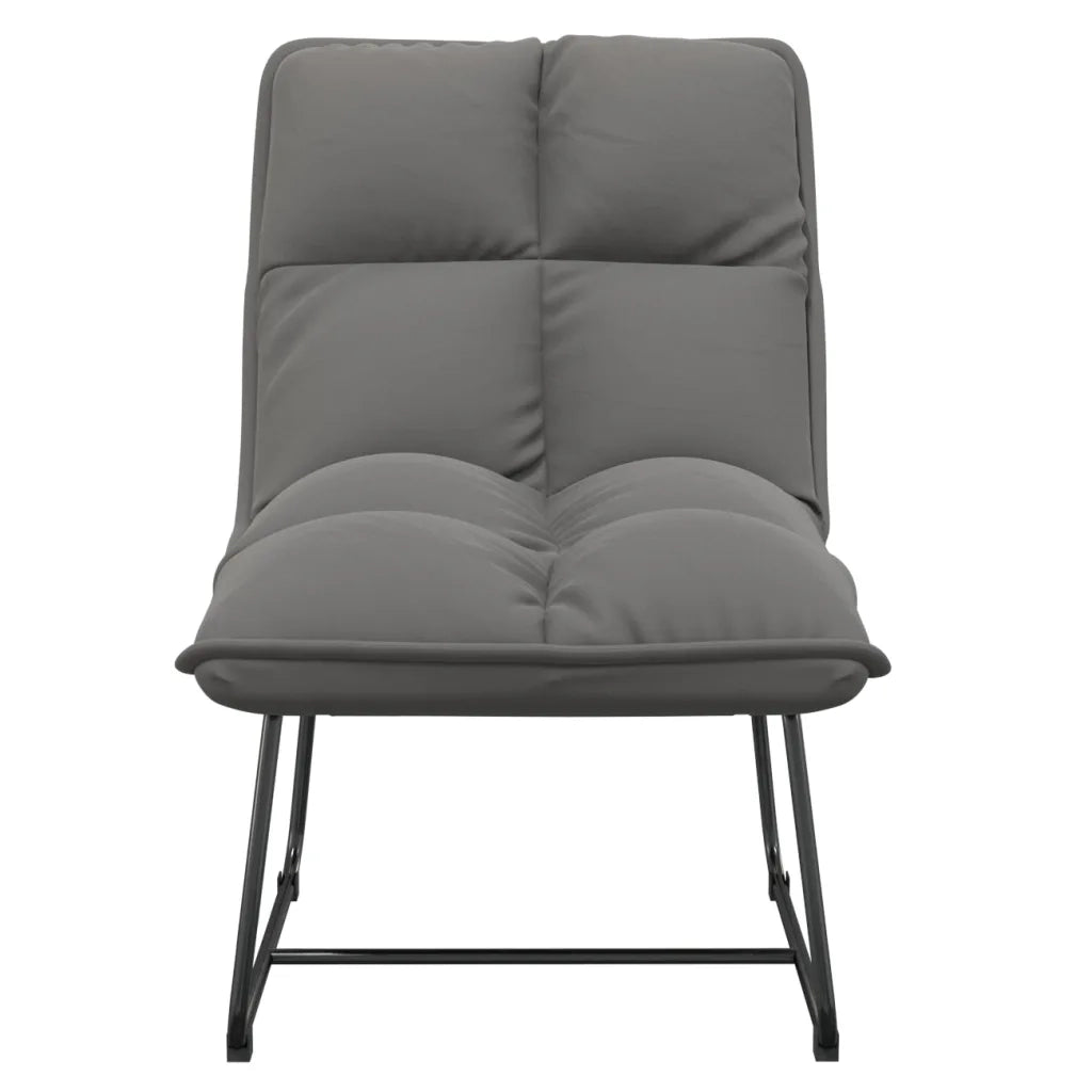 Poltrona con Struttura in Metallo Grigio Chiaro in Velluto cod mxl 57716