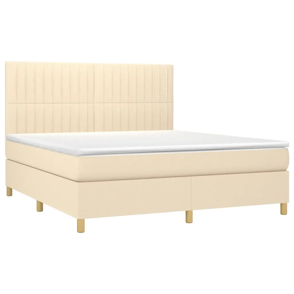 Giroletto a Molle con Materasso Crema 160x200 cm in Tessuto 3142510