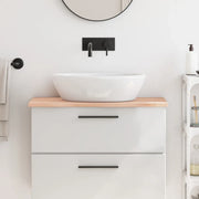 Piano Bagno 80x30x2 cm in Legno Massello Non Trattato