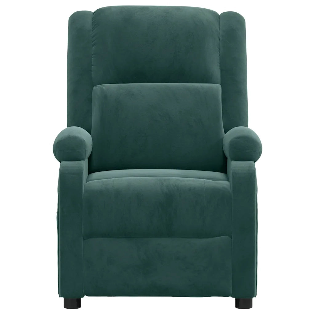 Divano Sedia-Poltrona Reclinabile Verde Scuro in Velluto 444592