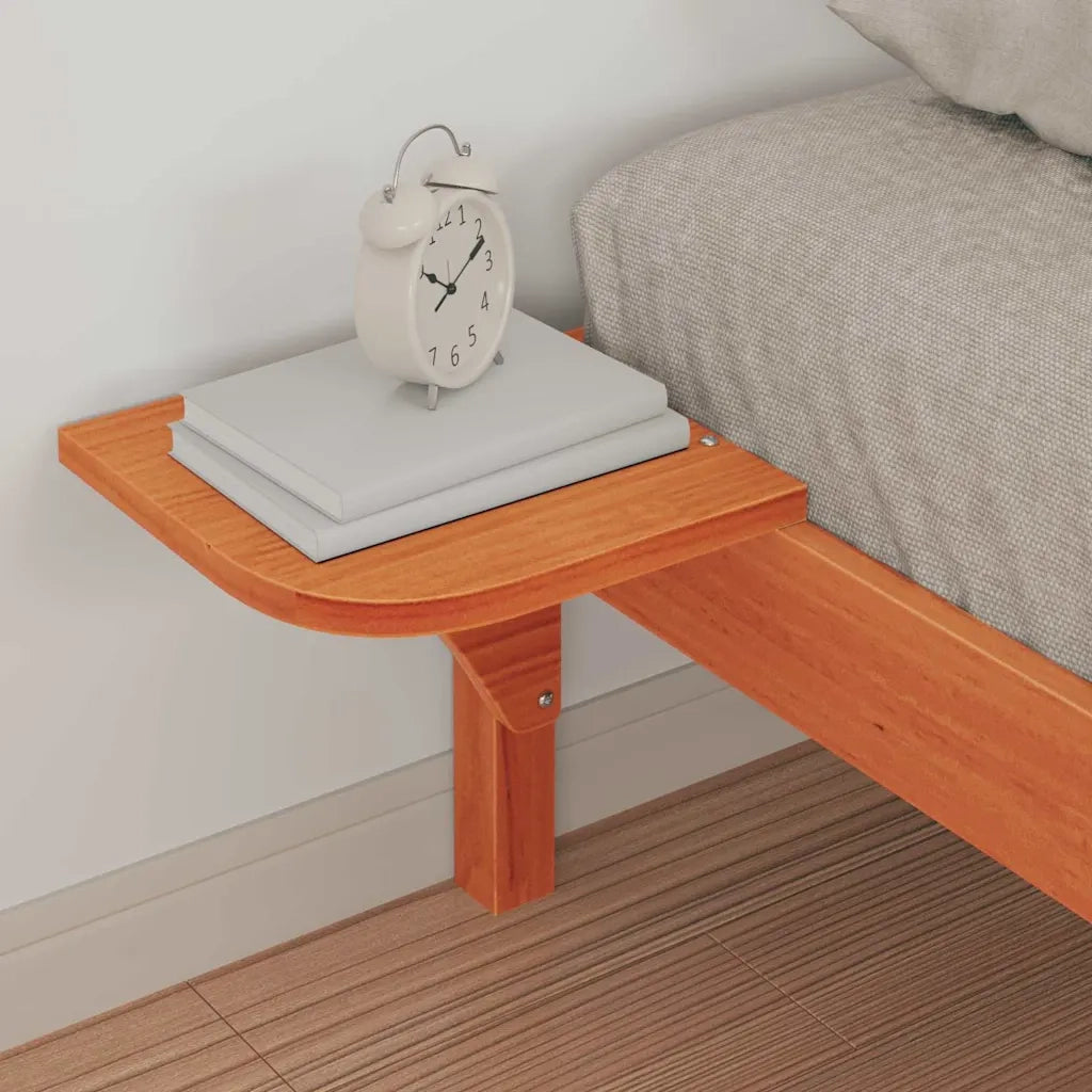 Letto con Tavolini Laterali Marrone cerato 90 x 220 cm
