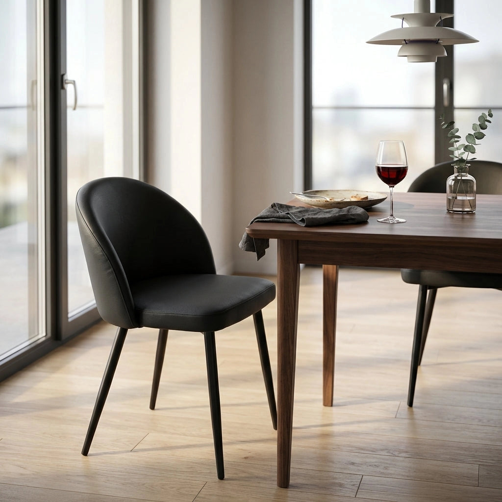 Poltrona per Sala da Pranzo in Ecopelle Metallo cm 44x47x78 - POO