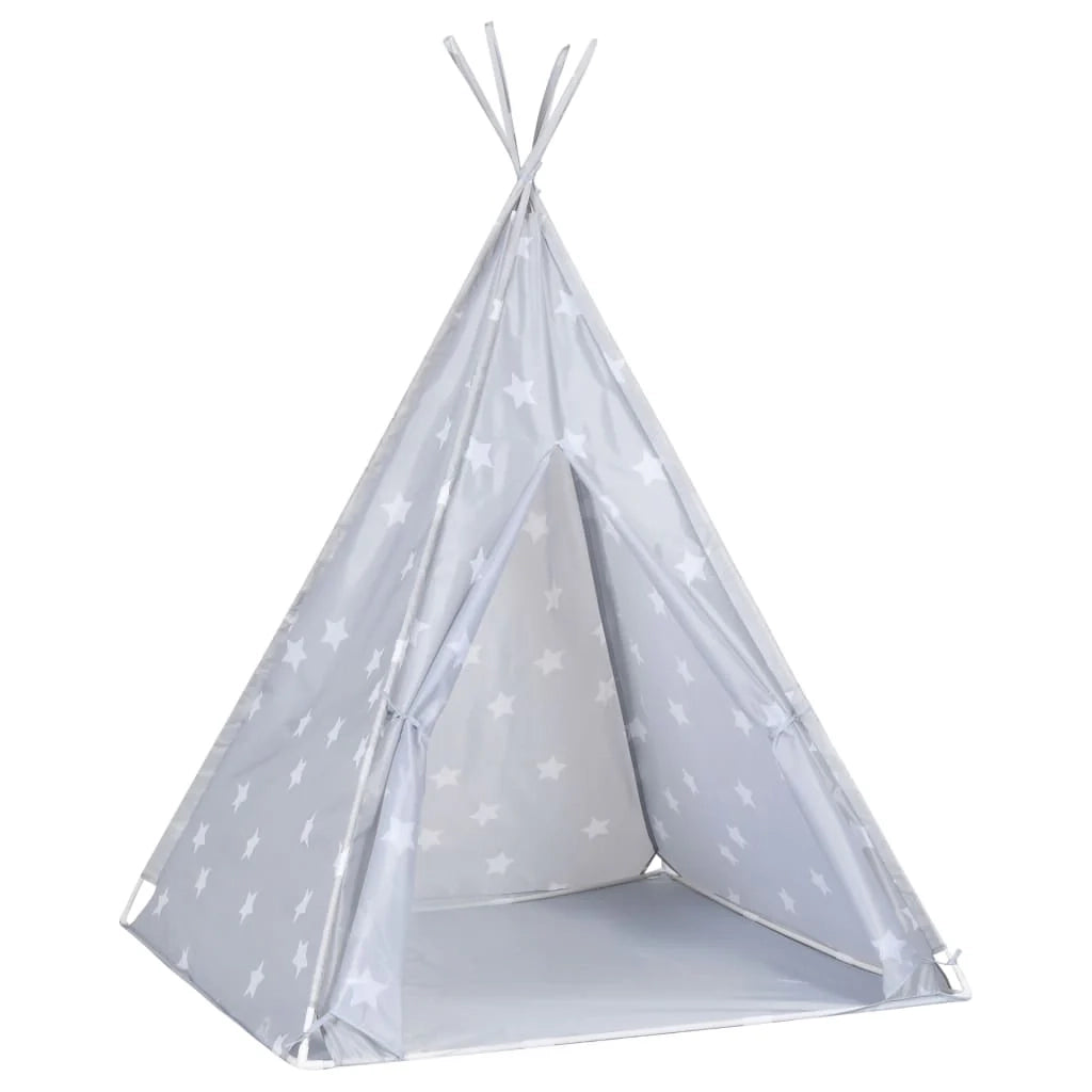 Tenda a forma di teepee per bambini con sacco in poliestere grigio 115 x 115 x 160 cm 02_0005181