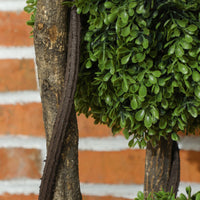 Pianta di Bosso Artificiale 115A cm a 3 Sfere con Vaso Incluso Verde