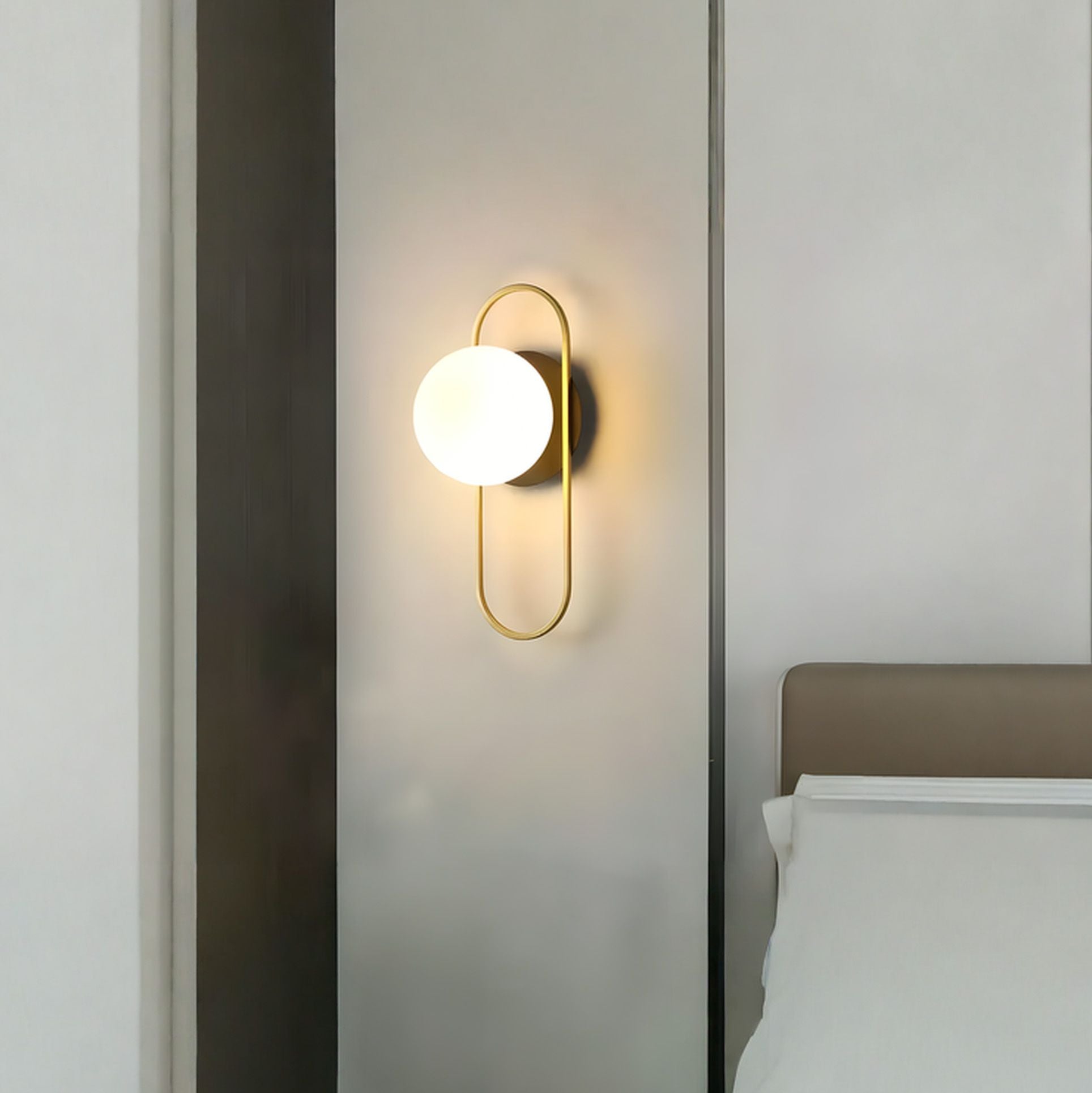 Lampada Da Parete APP1756-1W Brush Gold White